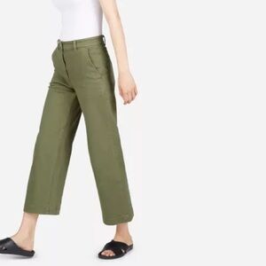 Everlane Wide Leg Crop Pants 00 Olive Green, Army Green